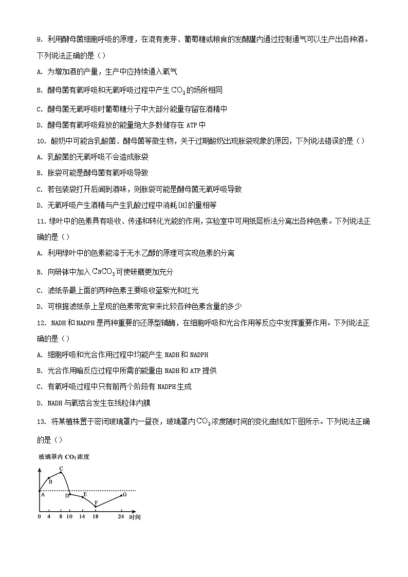 山东省威海市2023_2024学年高一生物上学期期末考试含解析第3页