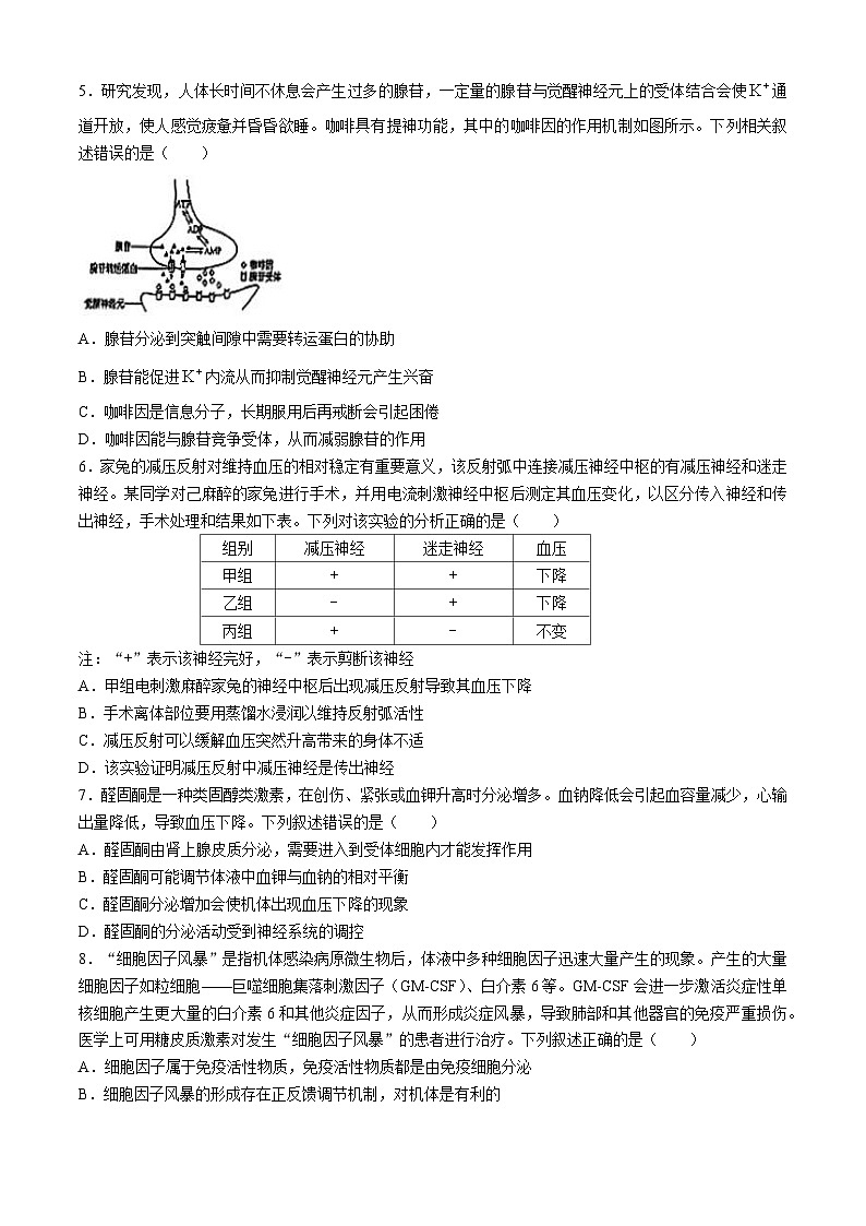 陕西省汉中市普通高中十校联盟2024-2025学年高二上学期期末考试生生物试题第2页