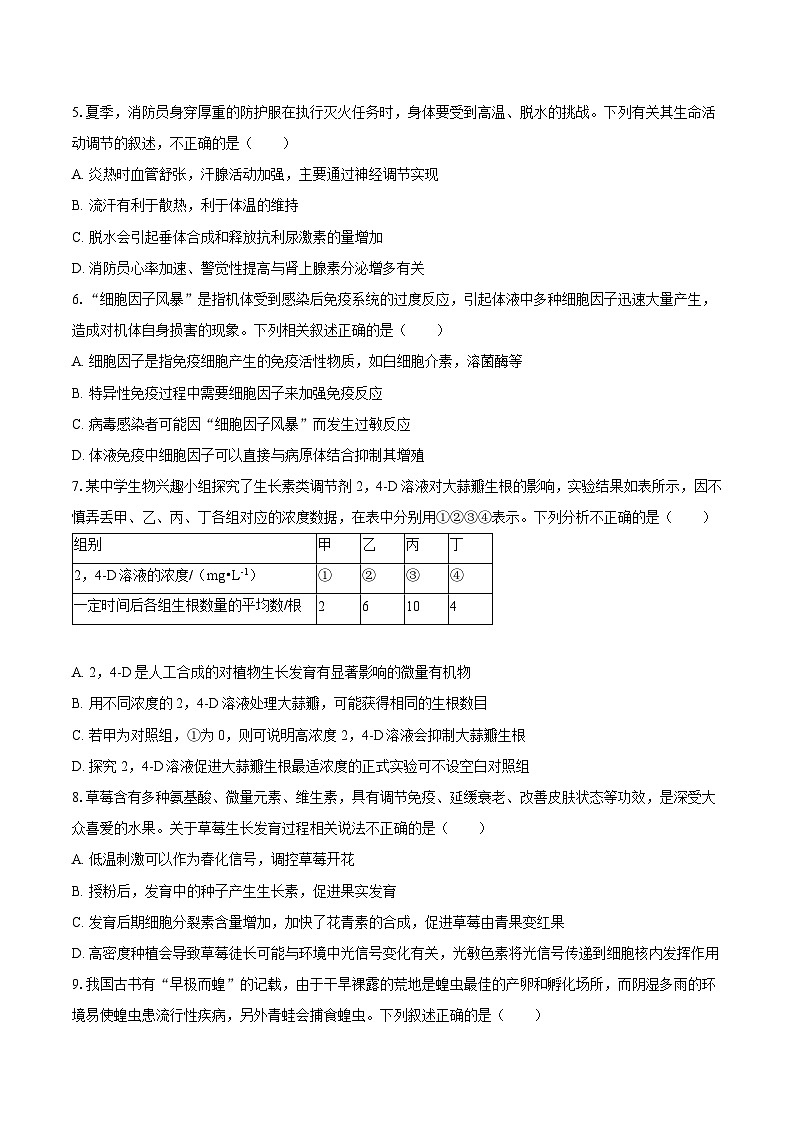 湖南省长沙市周南中学2024-2025学年高二（上）期末生物试卷-（含解析）第2页
