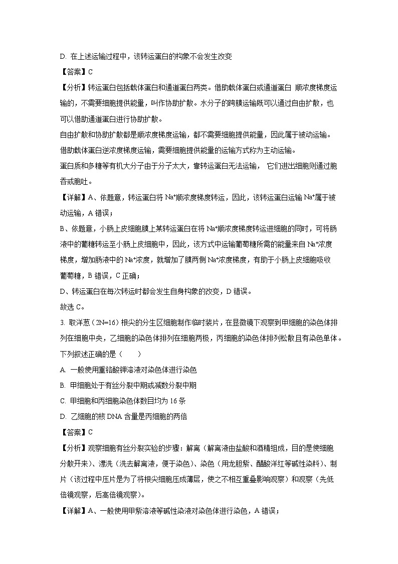 广西梧州市2023-2024学年高三下学期开学考试生物试卷（解析版）第2页