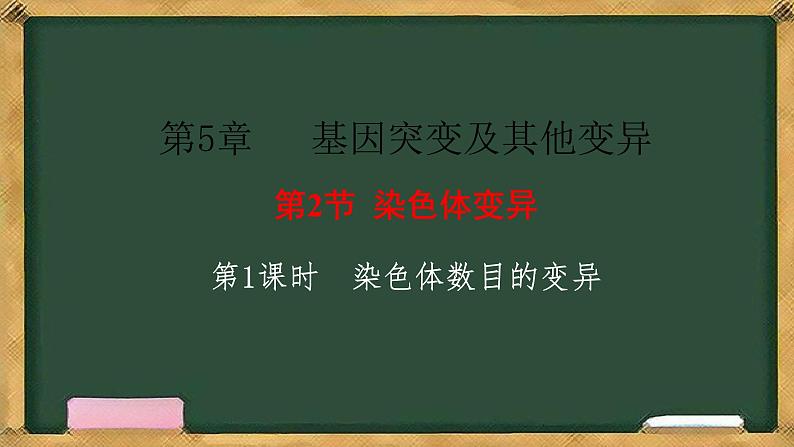 人教版高中生物必修二 5.2染色体变异 第1课时  染色体数目的变异 课件第1页