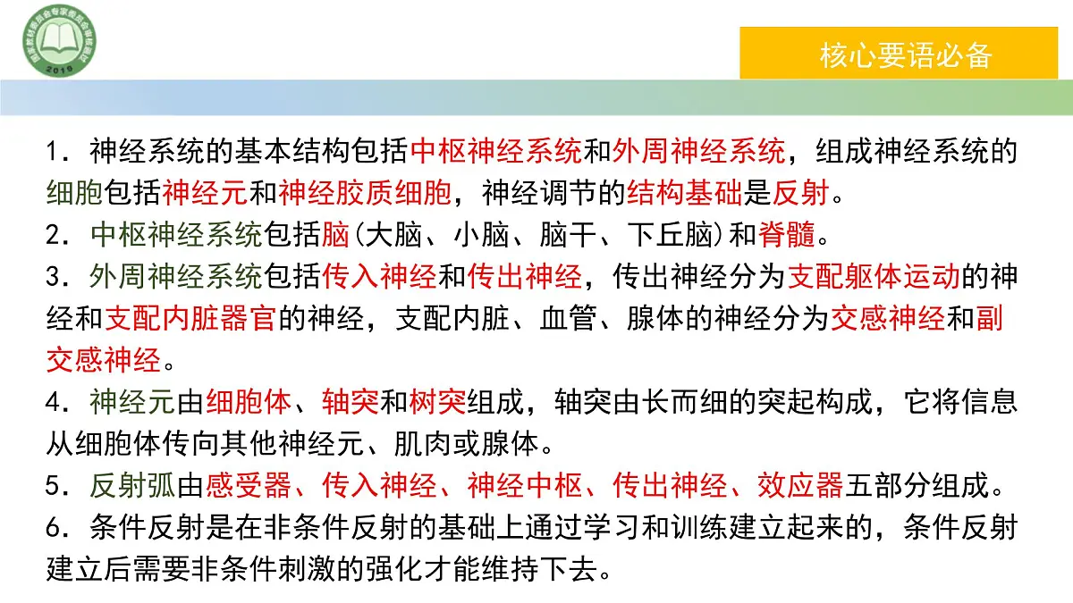 生物人教版（2019）选择性必修1 第2章 神经调节总结复习与习题讲解课件第5页