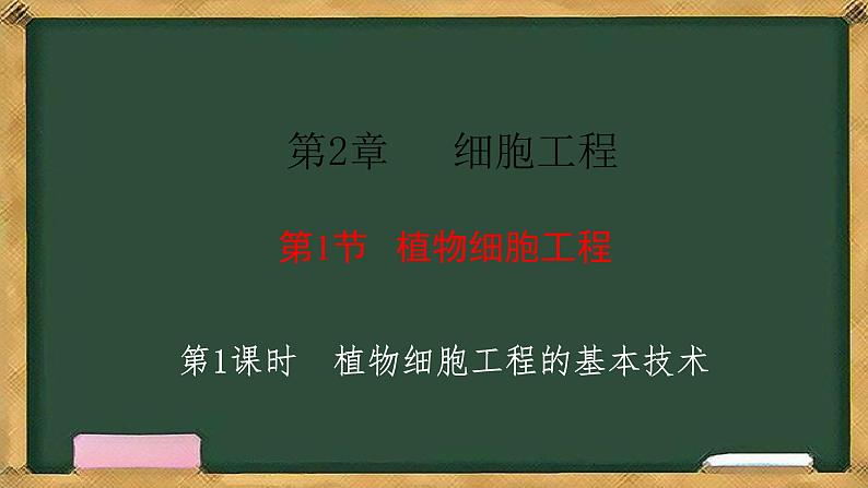 高中生物人教版选择性必修3  2.1植物细胞工程  第1课时 植物细胞工程的基本技术 课件第1页