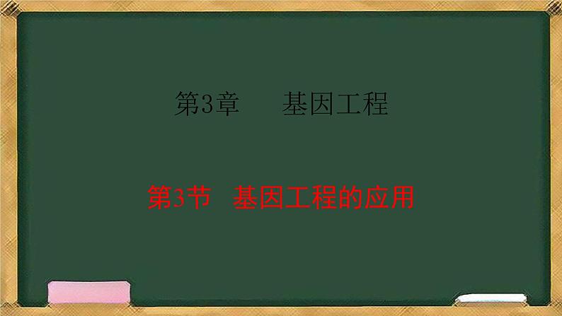 高中生物人教版选择性必修3  3.3基因工程的应用 课件第1页