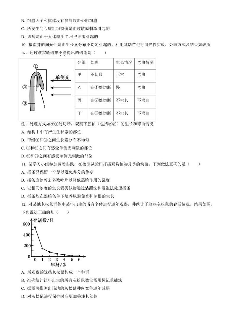 2024～2025学年北京市平谷区高二上期末生物试卷(含答案)第3页