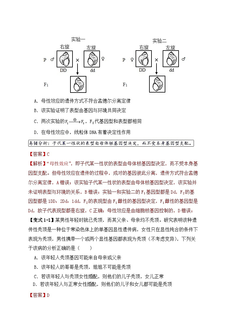 备战2025年新高考生物二轮复习易错题易错点07 遗传规律常见错误练习（Word版附解析）第2页