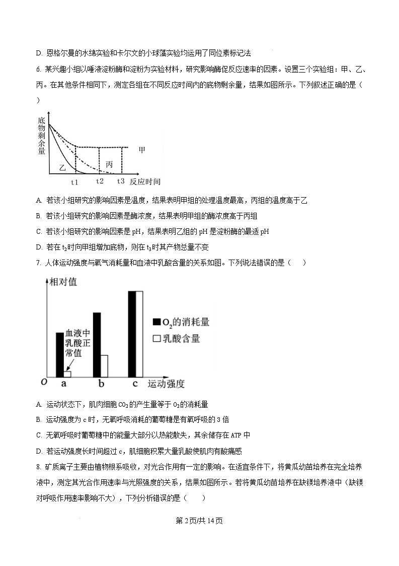 湖南省长沙市第一中学2024-2025学年高一上学期1月期末生物试卷（Word版附答案）第2页