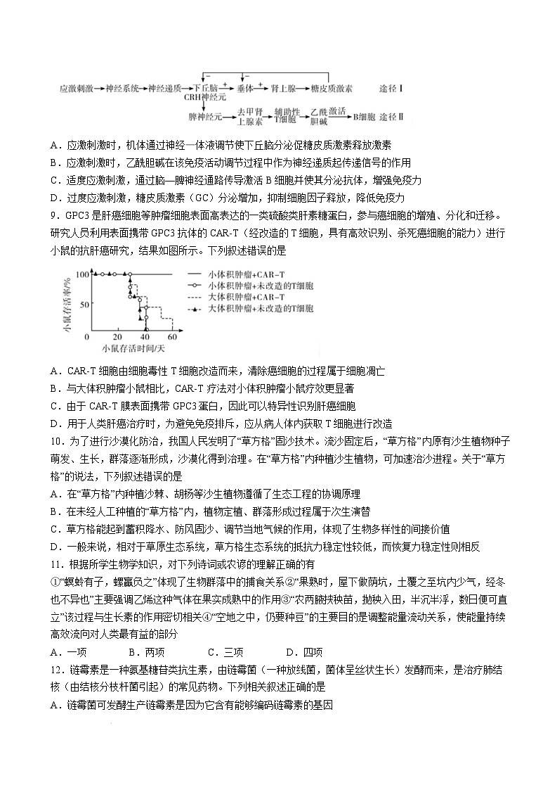 湖南省长沙市雅礼中学2024-2025学年高三下学期月考（六）生物学试卷（Word版附解析）第3页