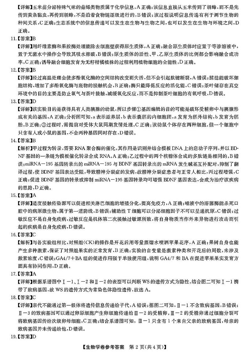 生物答案第2页