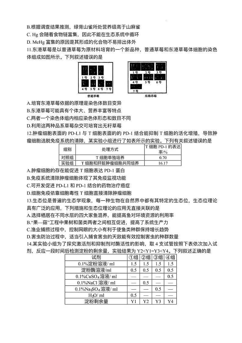 2025广东省衡水金卷高三下学期2月大联考试题生物PDF版含答案第3页