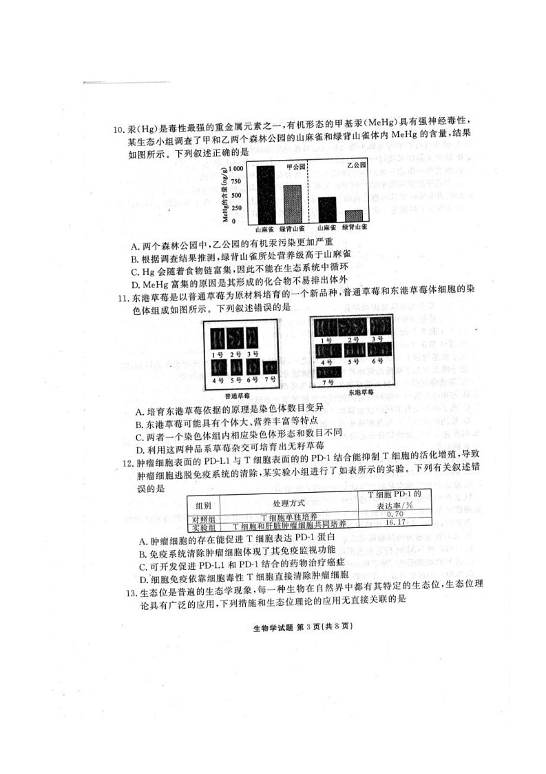 广东省江门市2024-2025学年高三下学期2月联考生物试卷第3页