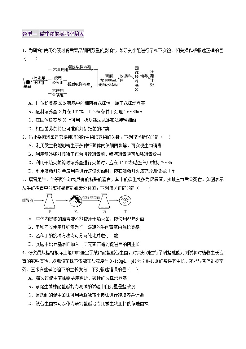 第38讲 微生物的培养技术和应用（练习）（原卷版）第2页