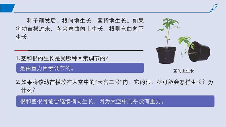 2024-2025学年高中生物同步备课课件（人教版2019）选择性必修一5-4环境因素参与调节植物的生命活动第2页