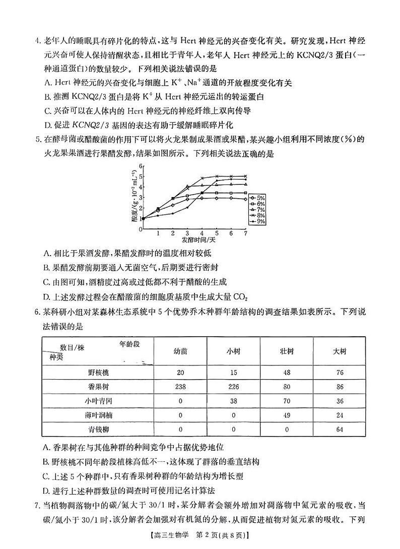 河南省金太阳2025年2月高三年级下学期2月份联考-生物试卷+答案第2页