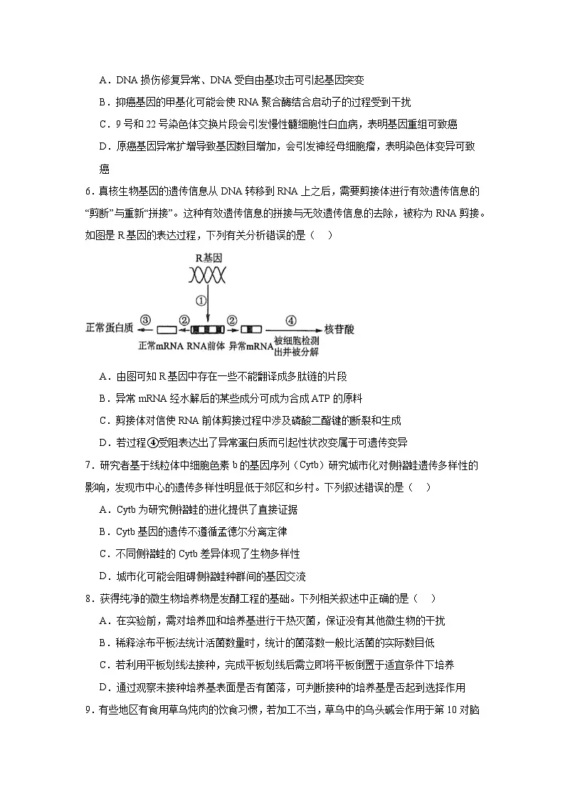 2025届吉林省延边朝鲜族自治州高三一模生物试题第2页