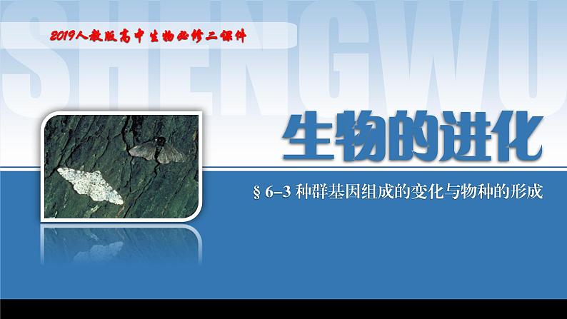 2024-2025学年高中生物同步备课课件（人教版2019）必修二6-3种群基因组成的变化与物种的形成第1页