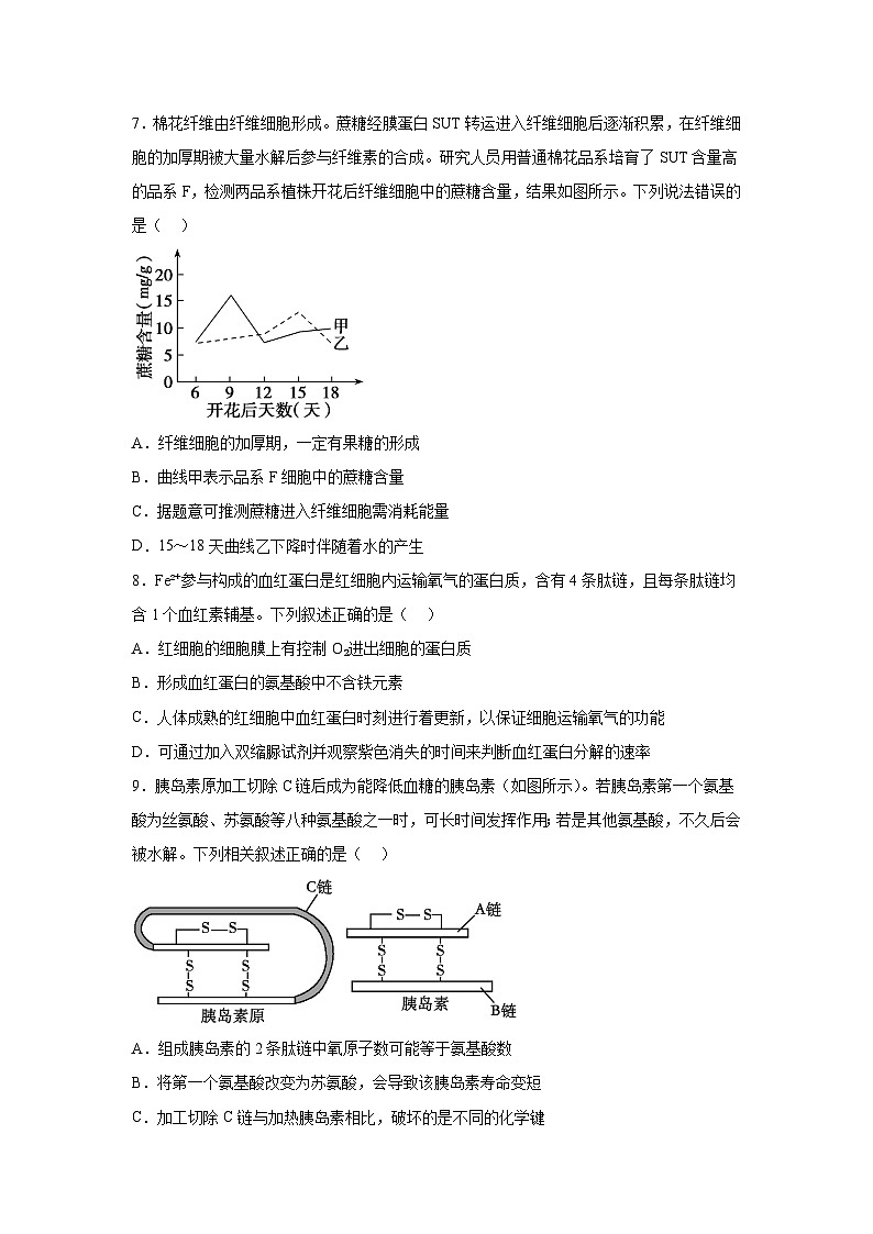 重庆市巴蜀中学2024-2025学年高一上学期期末考试生物试题（Word版附解析）第3页