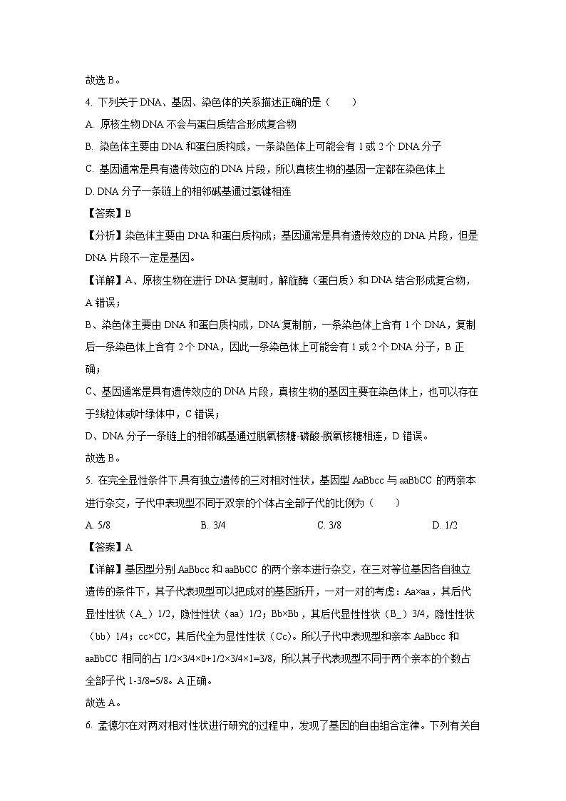 海南省海口市2023-2024学年高一(下)期末考试生物试卷（解析版）第3页
