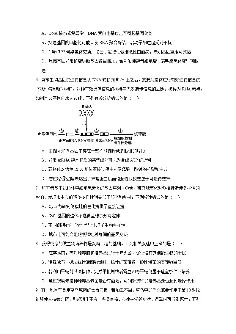 2025届吉林省延边朝鲜族自治州高三一模生物试题第2页