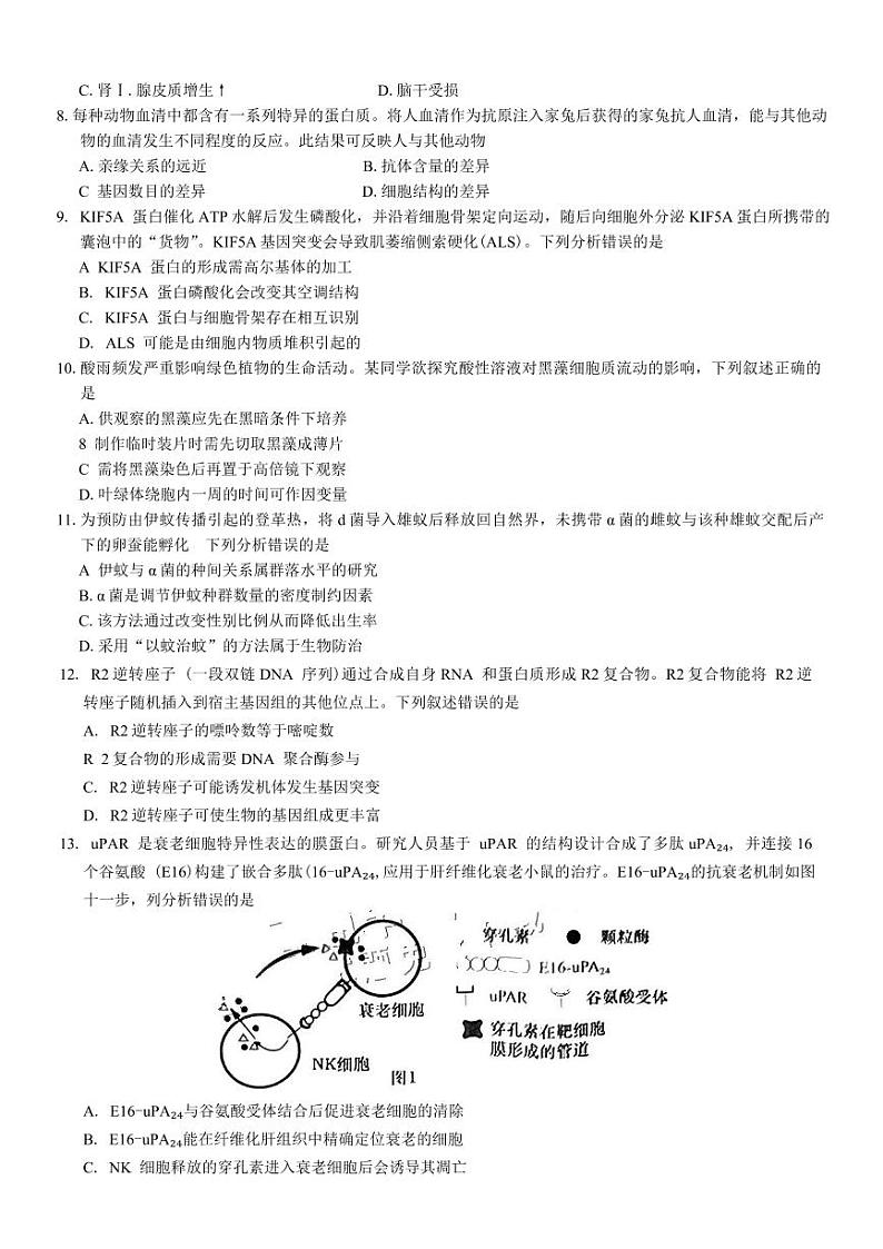 生物-广东省汕头市2025届高三下学期第一次模拟考第2页