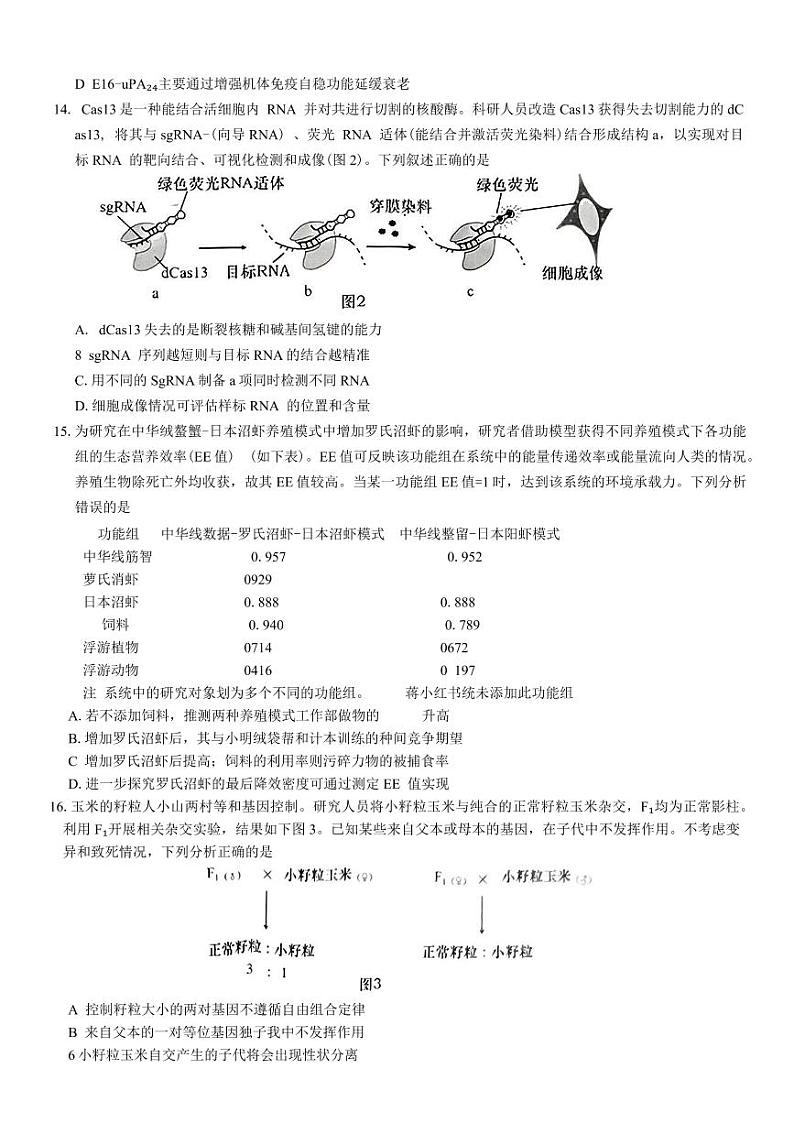 生物-广东省汕头市2025届高三下学期第一次模拟考第3页