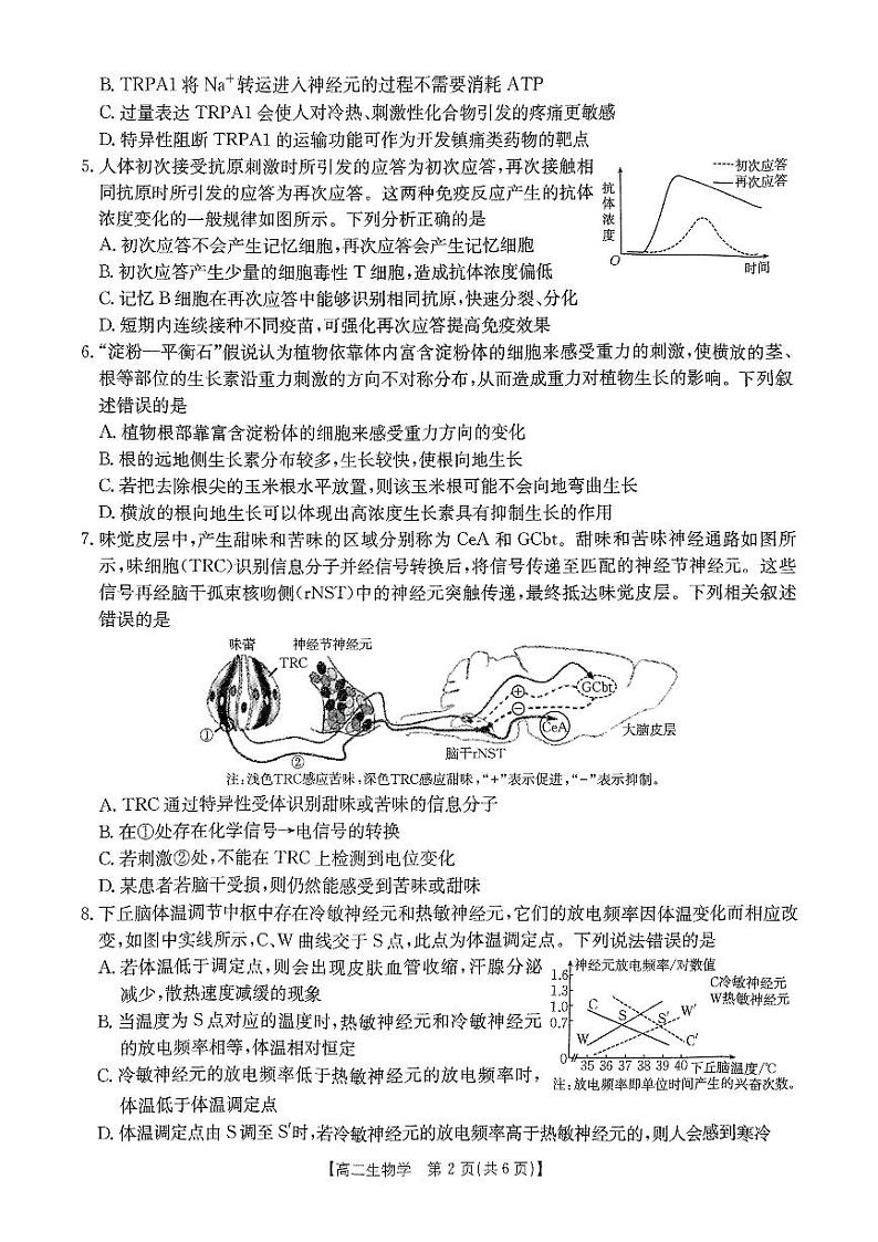 生物-河南省名校大联考2024-2025学年高二下学期开学考第2页