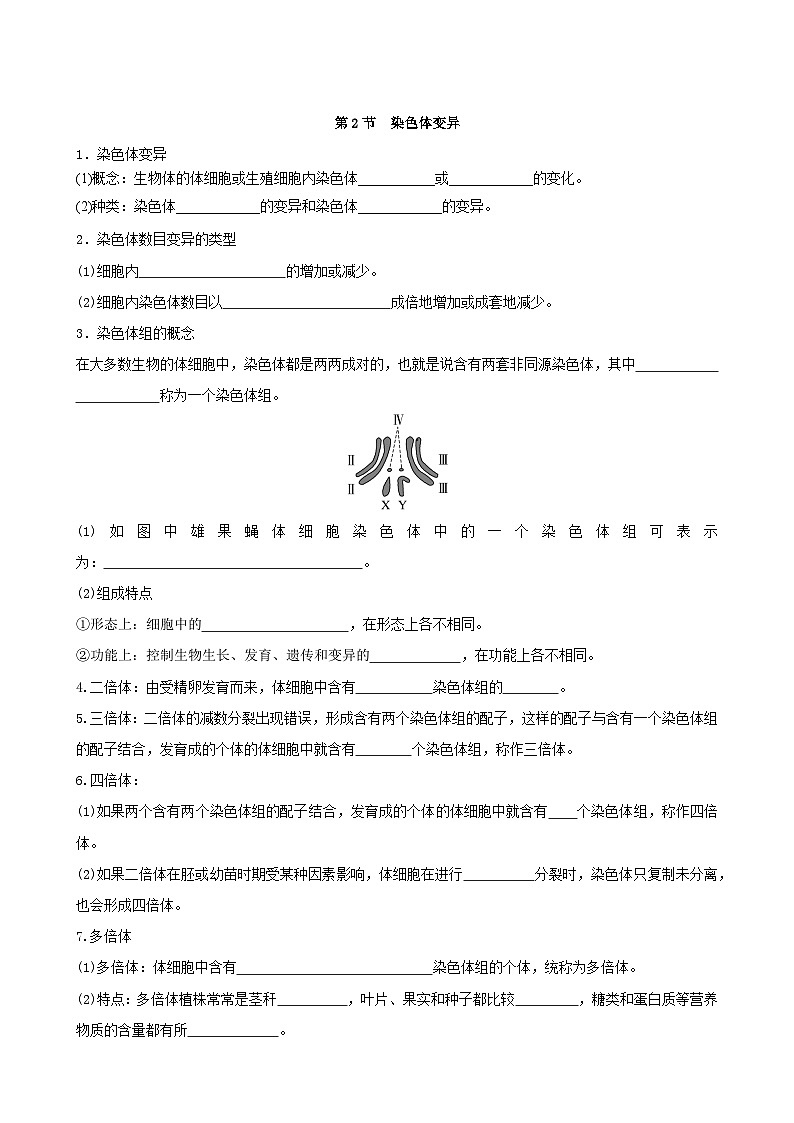 人教版高中生物必修二第5章《基因突变及其他变异》（单元知识清单）（默写版）第3页