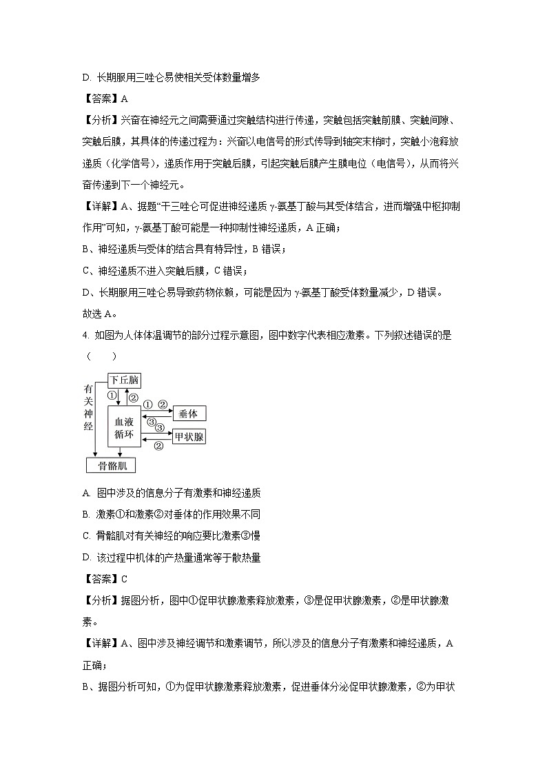 山西省晋城市2024-2025学年高二上学期1月期末生物试题（解析版）第3页