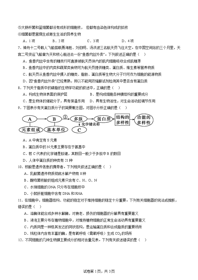 河北省石家庄市重点高中2024-2025学年高一下学期2月开学考试生物试题含答案第2页