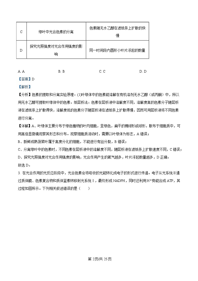 湖南省岳阳县第一中学2024-2025学年高三下学期入学考试生物试题含解析第2页