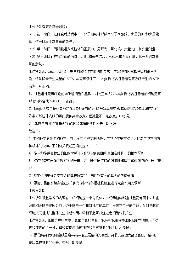 江西省吉安市六校协作体2024-2025学年高三(上)1月联考生物试卷（解析版）第3页