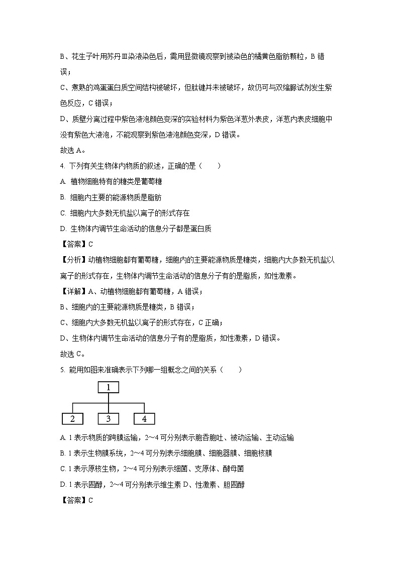 新疆维吾尔自治区喀什地区巴楚县2024-2025学年高一(上)1月期末生物试卷（解析版）第3页