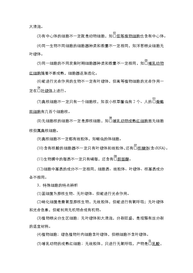 2025高三三轮复习生物：必知特例-高考命题陷阱 练习第2页