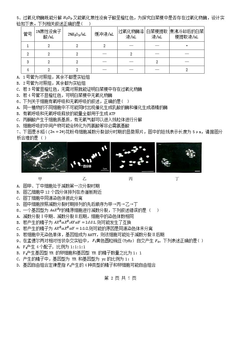 广东省佛山市2024-2025学年高三上学期9月联考生物试题+第2页