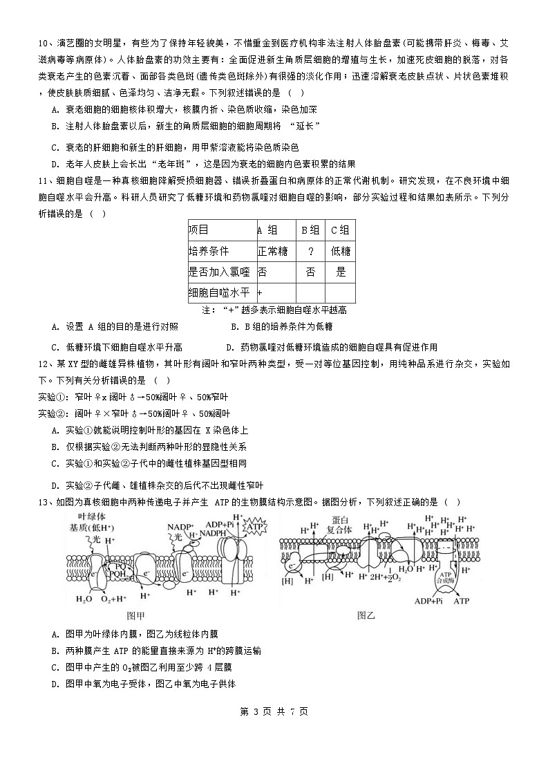 广东省佛山市2024-2025学年高三上学期9月联考生物试题+第3页