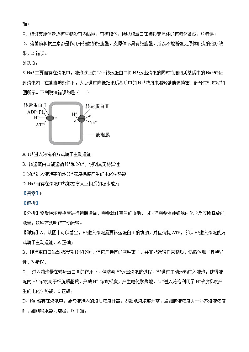 山东省齐鲁名校教研共同体2024-2025学年高三下学期第五次联考生物试题 Word版含解析第2页