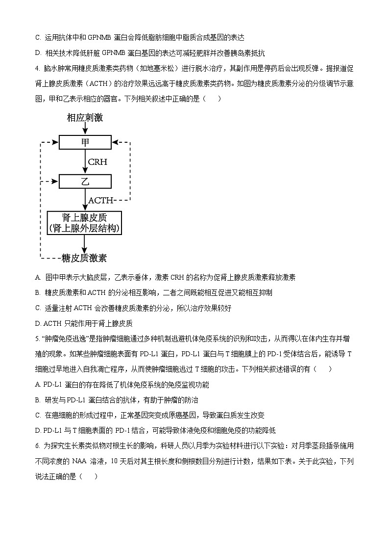 山东省济宁育才中学2024-2025学年高二下学期开学考试生物试题（原卷版）第2页