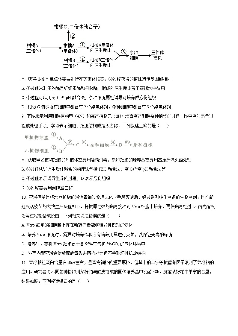 山东省济宁市微山一中2024-2025学年高二下学期开学收心考试生物试题（原卷版）第3页