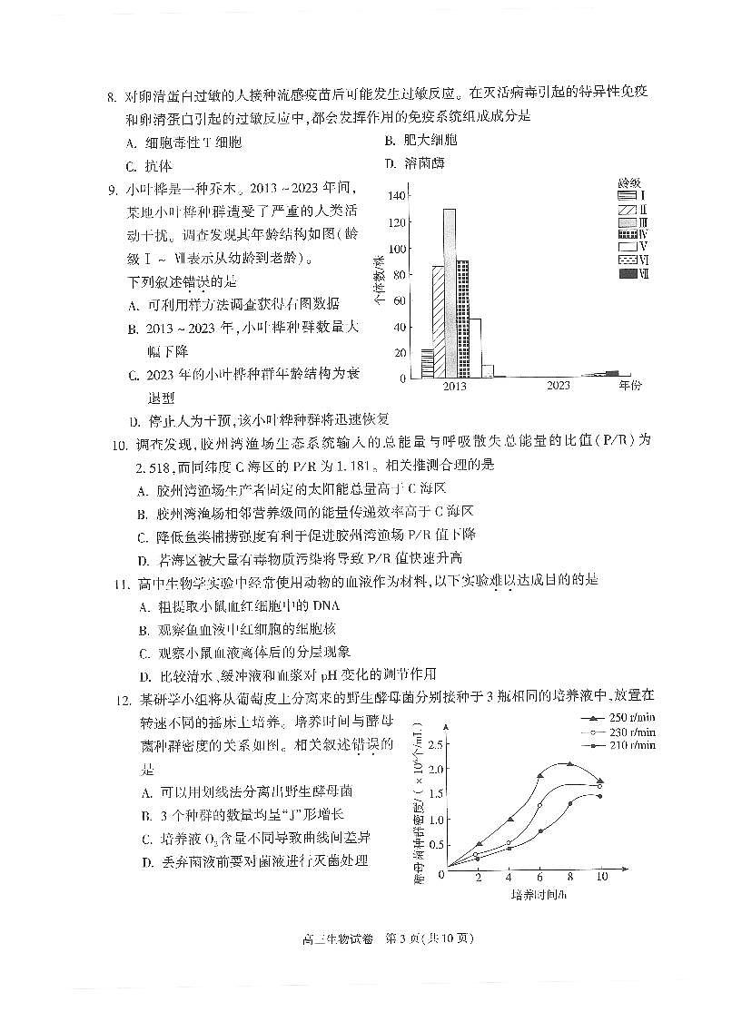 2025北京朝阳高三（上）期末生物试卷（有答案）第3页