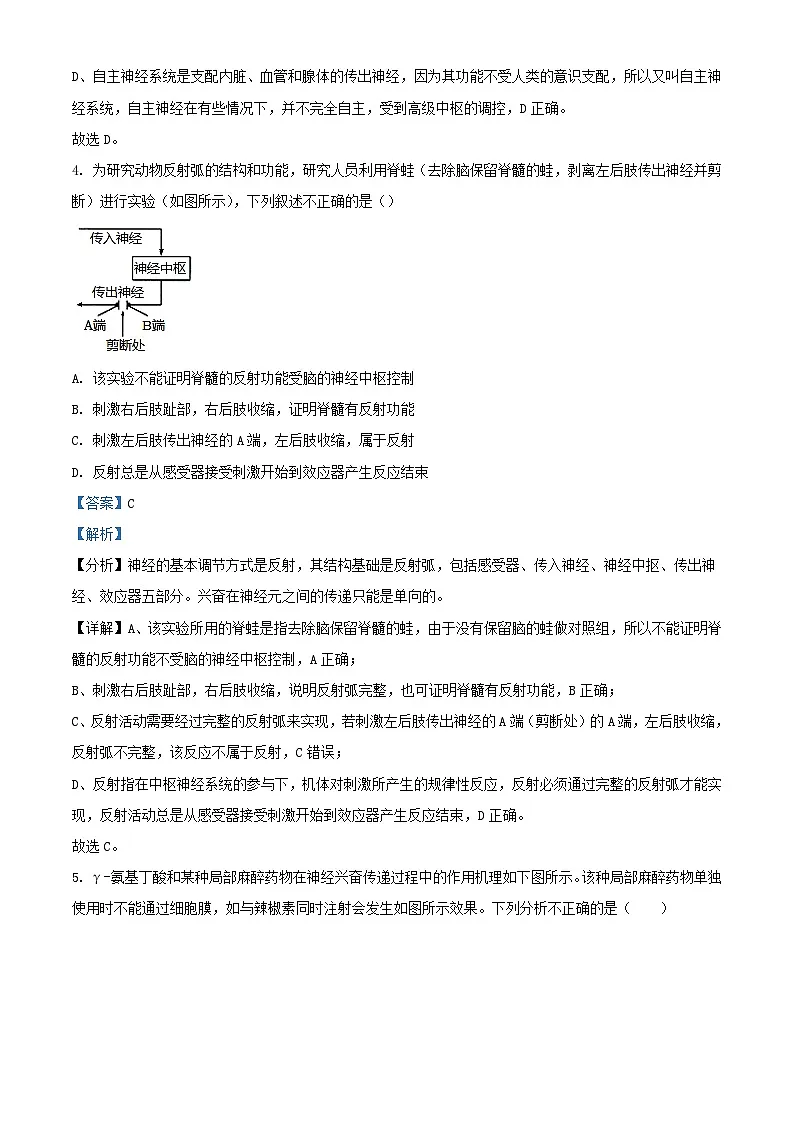 福建省厦门市2023_2024学年高二生物上学期期中试题含解析第3页