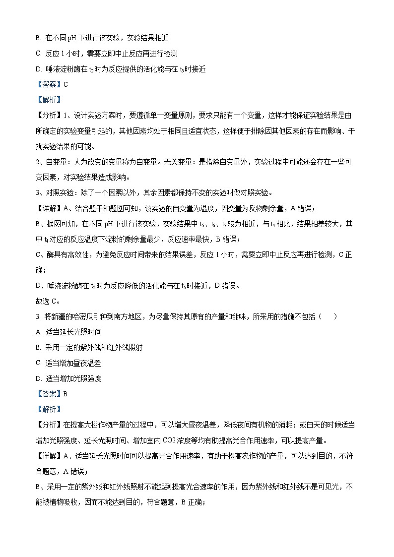2024届青海省海南藏族自治州高三下学期二模理综试题-高中生物  Word版含解析第2页