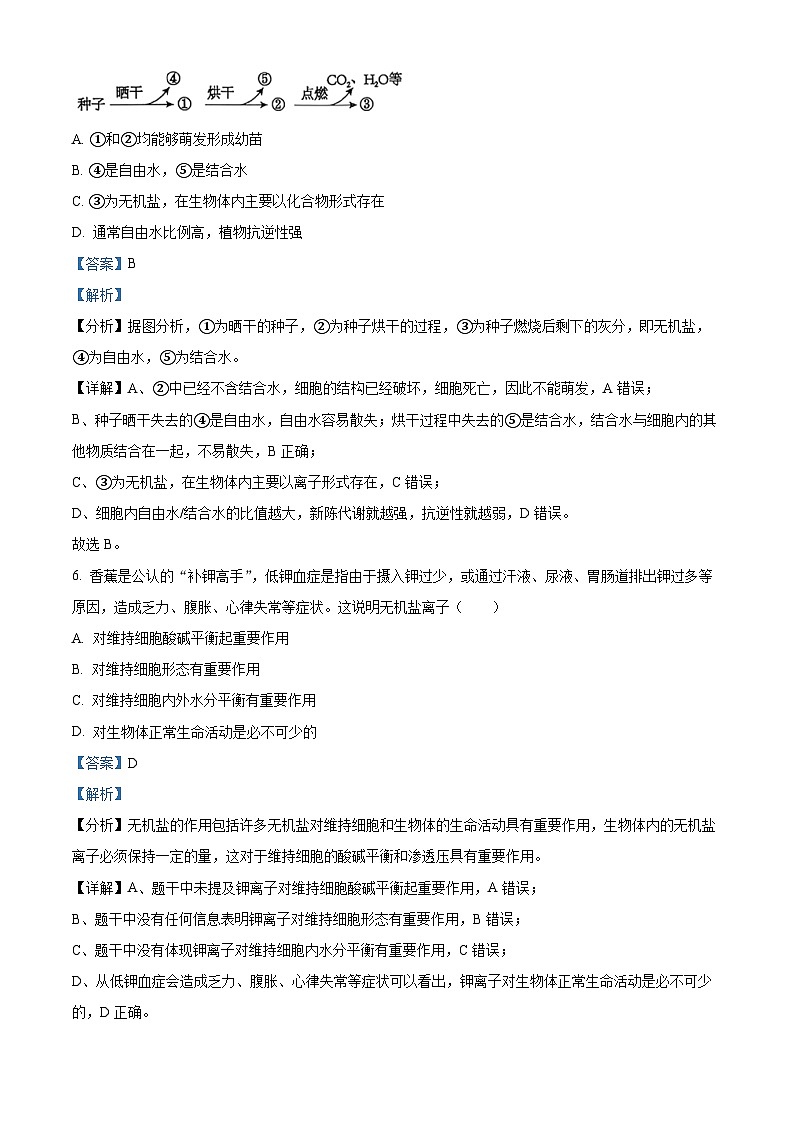 江苏省南通市如皋市2024-2025学年高一上学期期末生物试卷（必修）（解析版）第3页