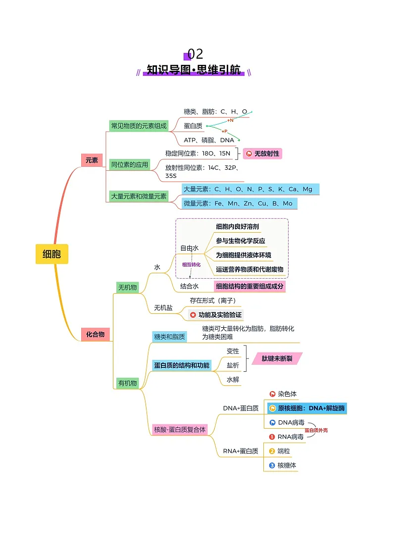 第01讲 细胞中的元素和化合物（讲义）-2025年高考生物二轮复习（新高考通用）（解析版）第3页