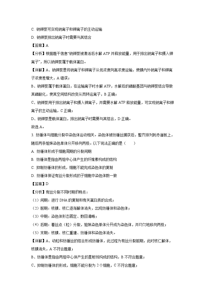 2025届广西柳州市高三上学期二模 生物试卷（解析版）第2页
