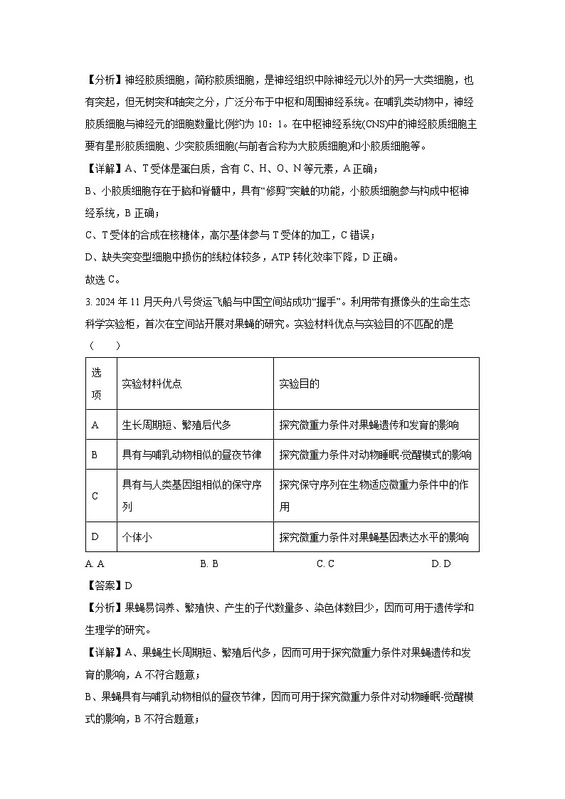 北京市海淀区2024-2025学年高三上学期1月期末考试生物试卷（解析版）第2页