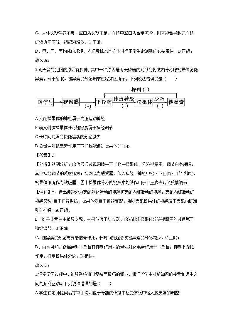 2024~2025学年山东省聊城市高二上学期1月期末生物试卷（解析版）第2页
