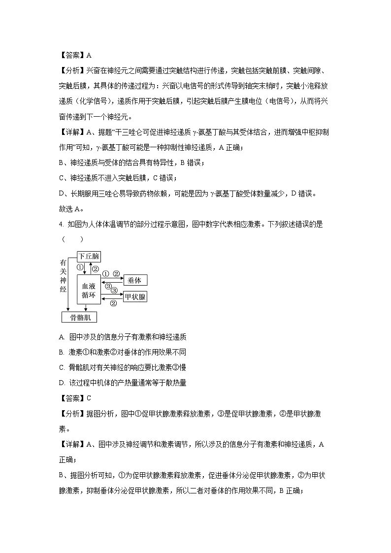 2024-2025学年山西省晋城市高二上学期1月期末生物试卷（解析版）第3页