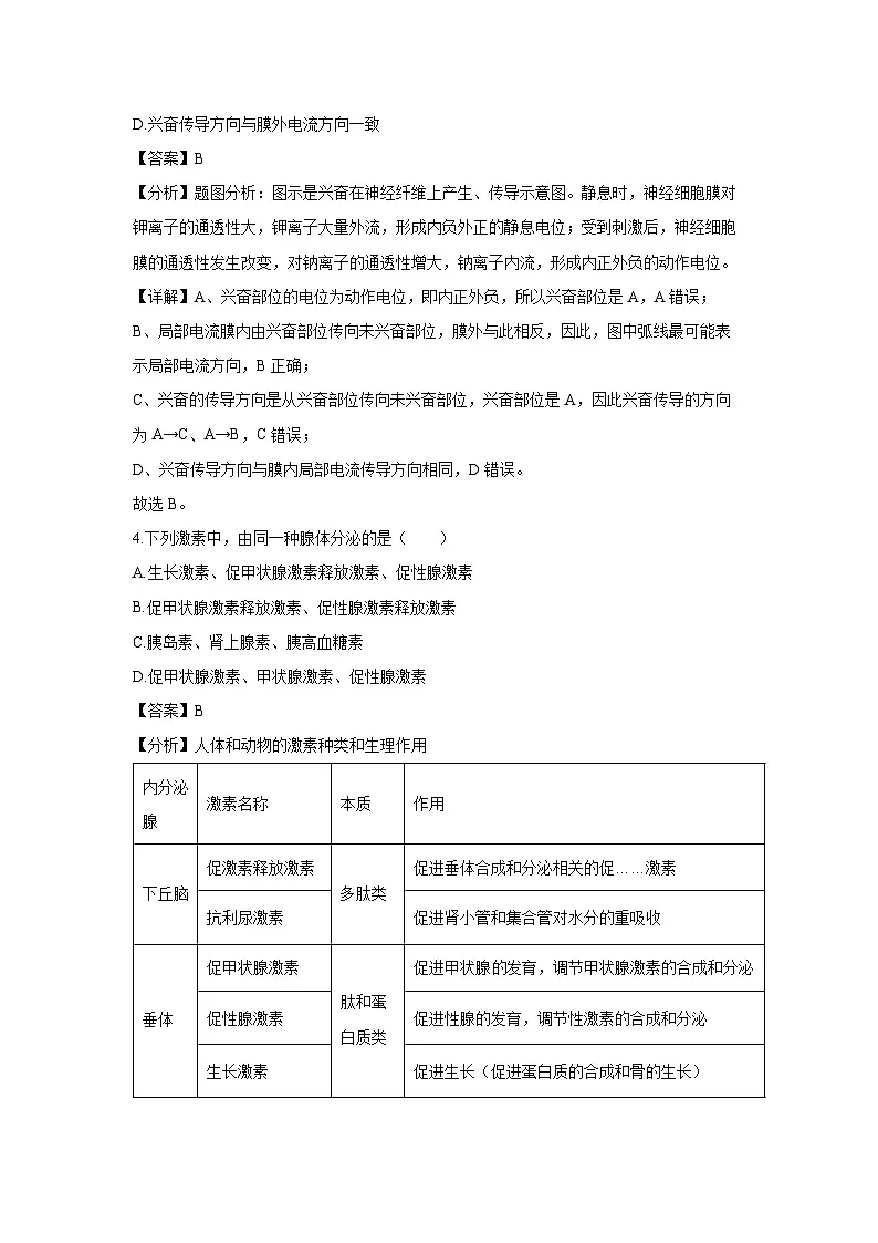 2024-2025学年吉林省友好学校第78届期末联考高二上学期1月期末生物试卷（解析版）第3页
