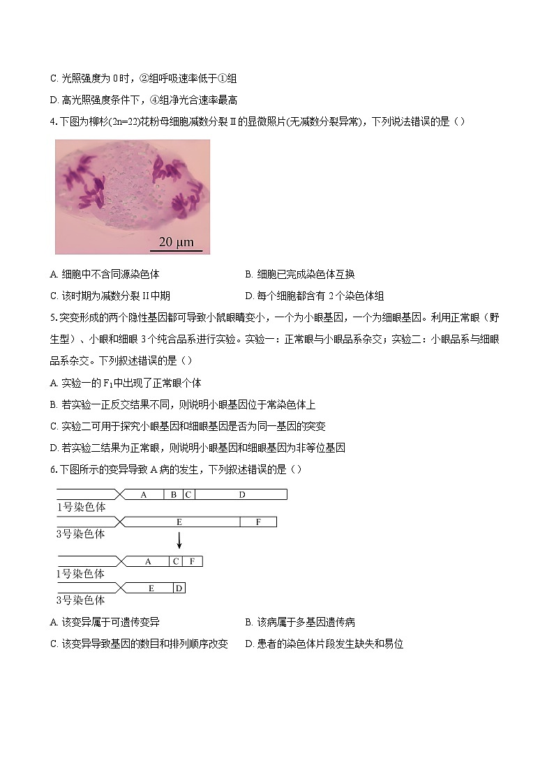 北京市昌平区2024-2025学年高三上学期期末考试生物试题（含解析）第2页