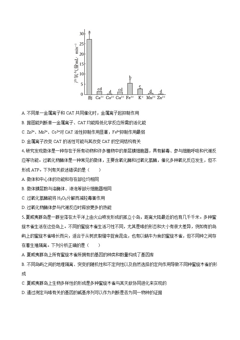 湖北省武汉市江岸区2024-2025学年高三（上）期末生物试卷（含解析）第2页